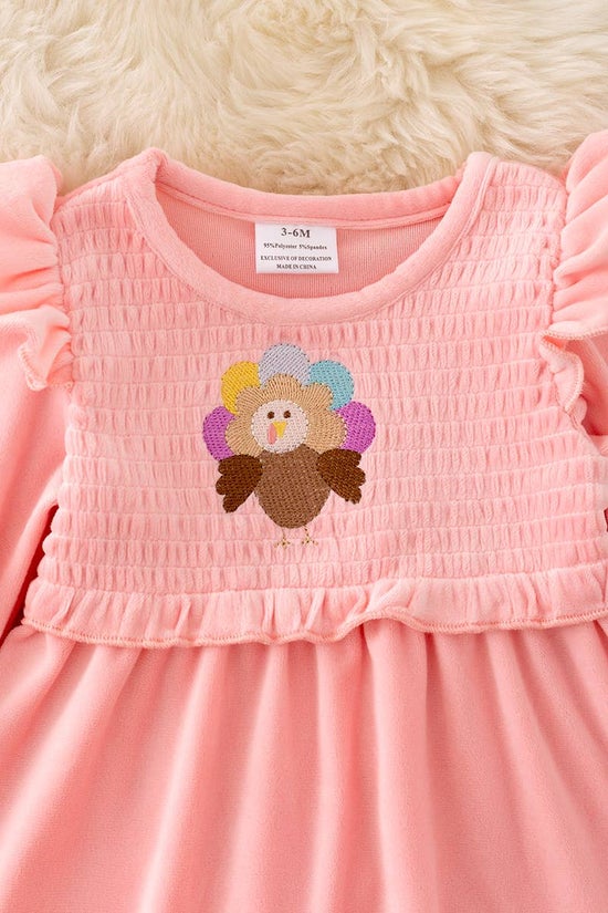 🍁Embroidered Turkey velvety soft baby set. RPG40549 AMY