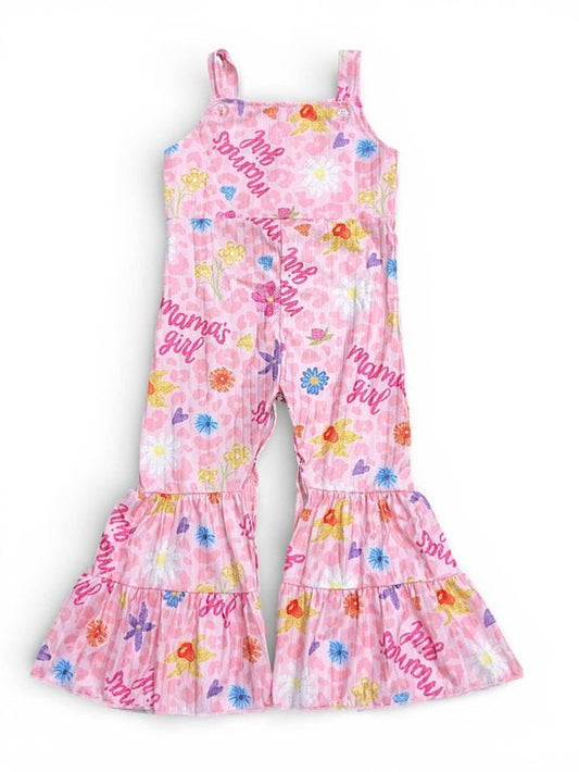 Mama's girl pink multi-printed jumpsuit