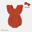 2pcs Baby Girl 100% Cotton Crepe Solid Layered Ruffle Trim